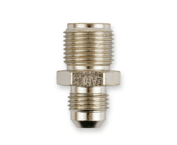 Earl's 11/16"-18 Inverted Flare Male w/ Long Thread to AN -6 Male Adapter Fitting - Nickel Plated Steel