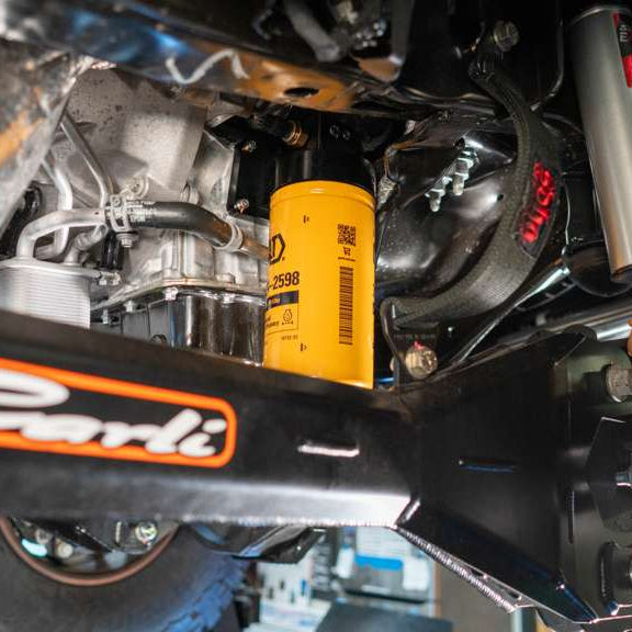 SPE Motorsport 2023+ 6.7L Powerstroke Oil Filter Housing Front View