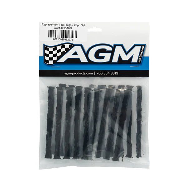 AGM | Replacement Tire Plugs - 20pc Set Front View Black