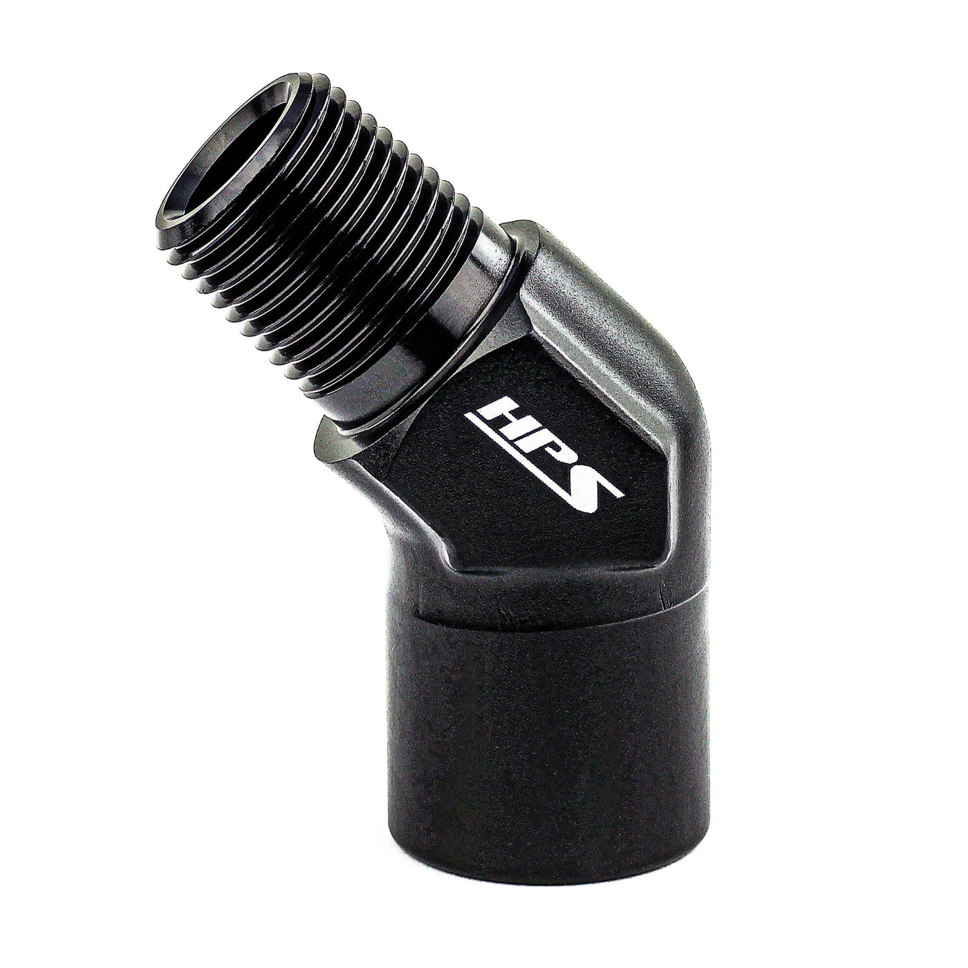 HPS Performance 45 Degree 3/8'' NPT Male To Female Adapter, Aluminum,