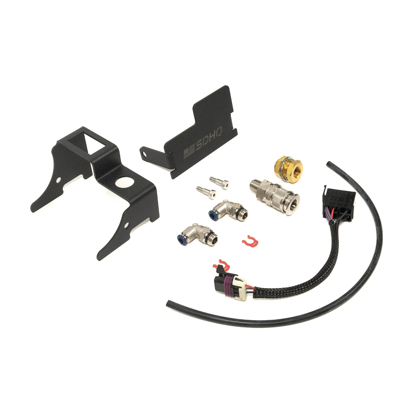 SDHQ Built ARB Air Chuck and Switch Mount display of included parts and hardware 