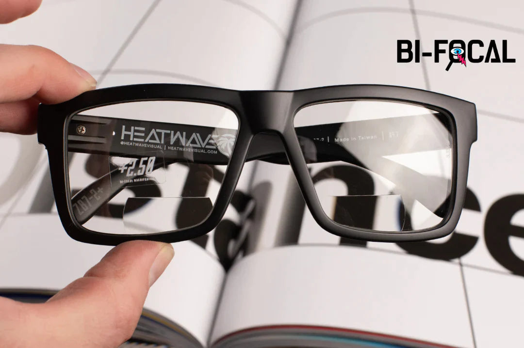 XL VISE Z87 BI-FOCAL GLASSES: BLACK FRAME - CLEAR LENS