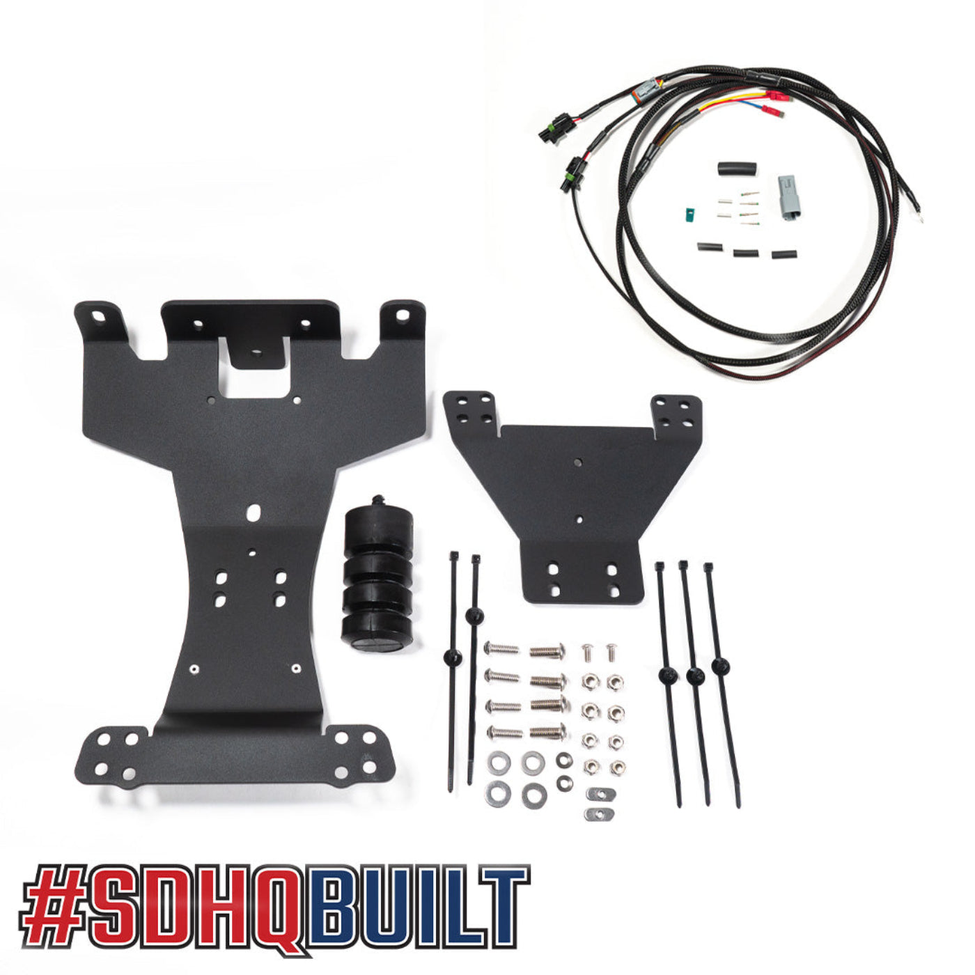 '21-24 Ford Bronco/Bronco Raptor SDHQ Built 3rd Brake Light Chase Light Mount display of included parts and hardware 