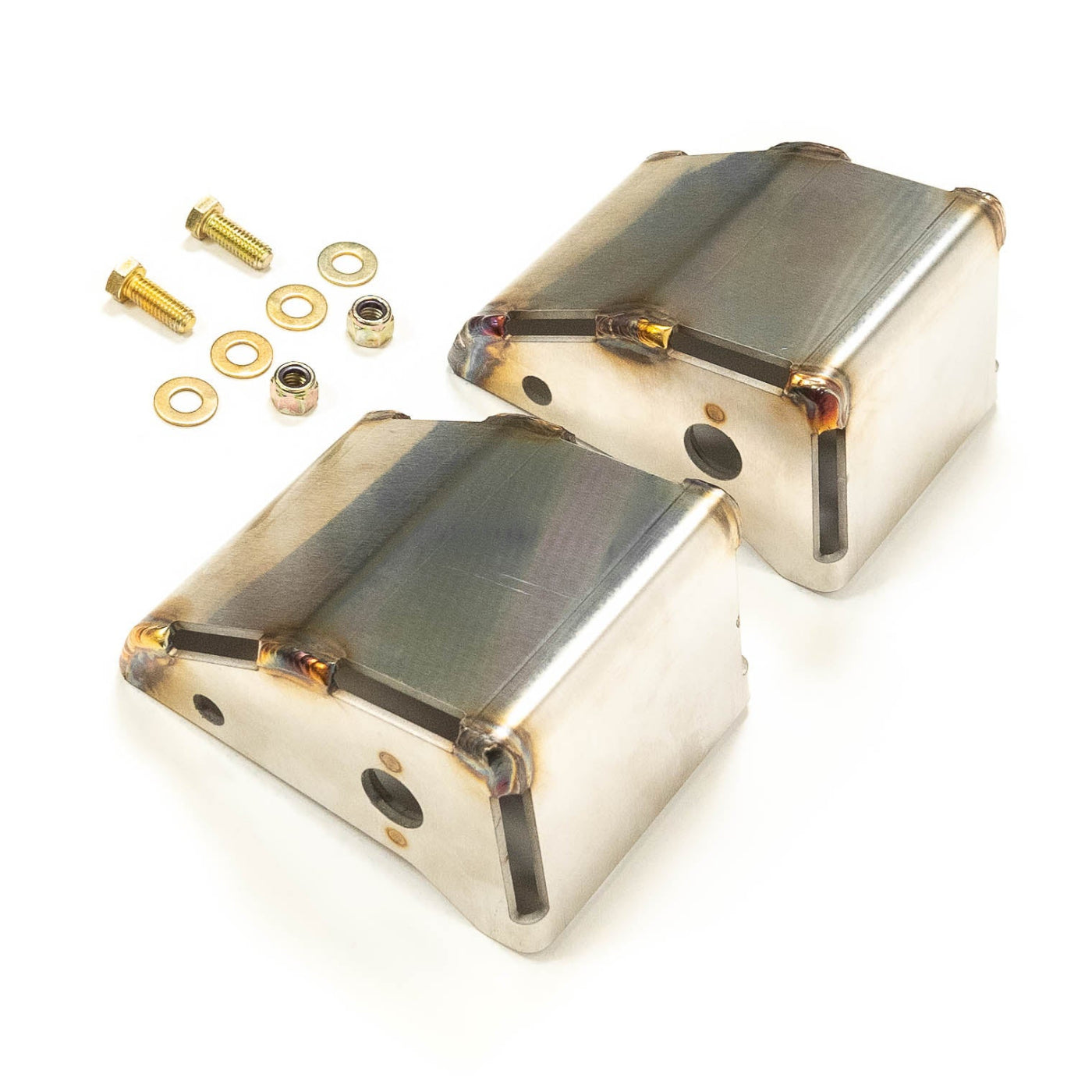 '21-25 Ford Bronco SDHQ Built Rear Shock Guards display of included parts and hardware 