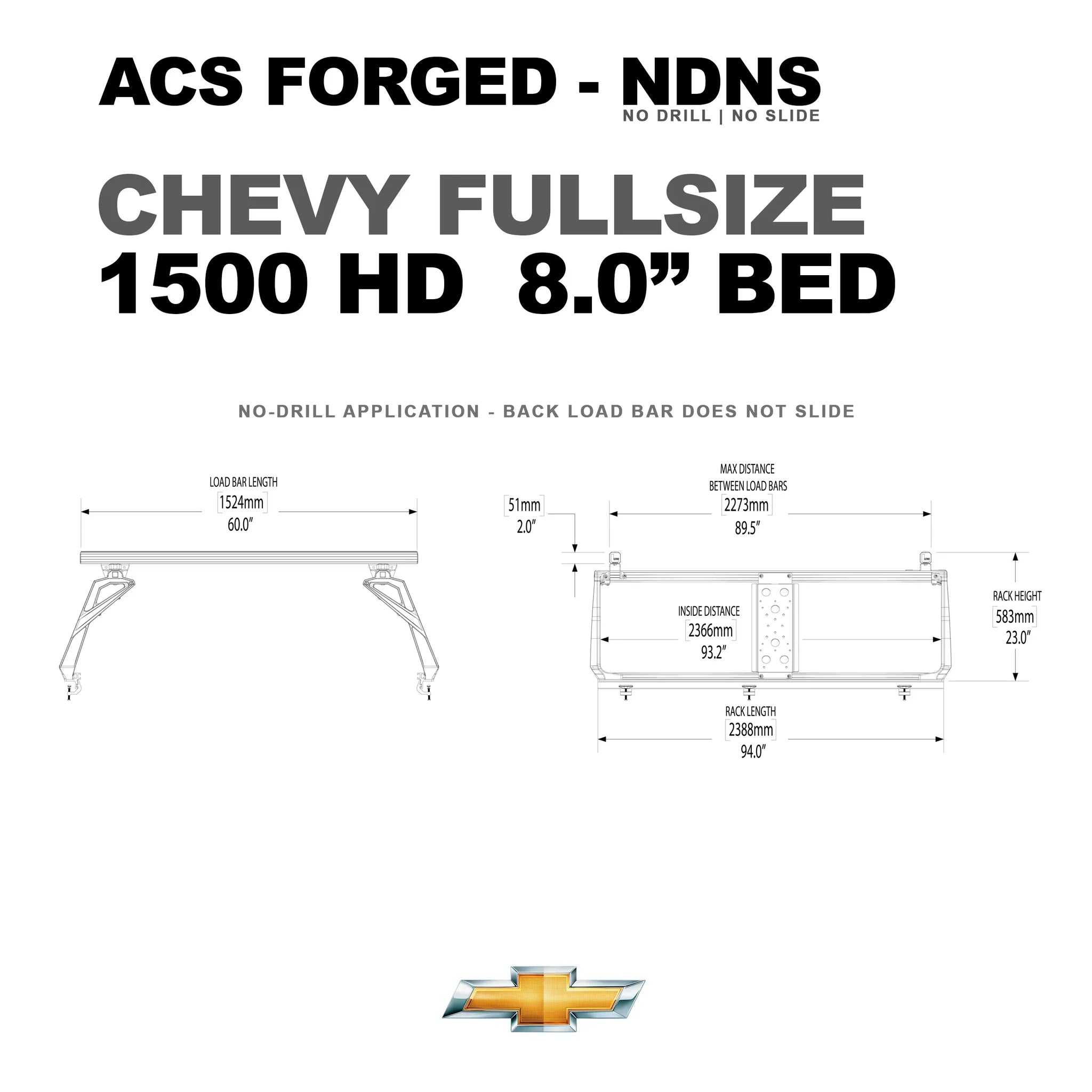 Active Cargo System - FORGED NO DRILL - Chevrolet/GM