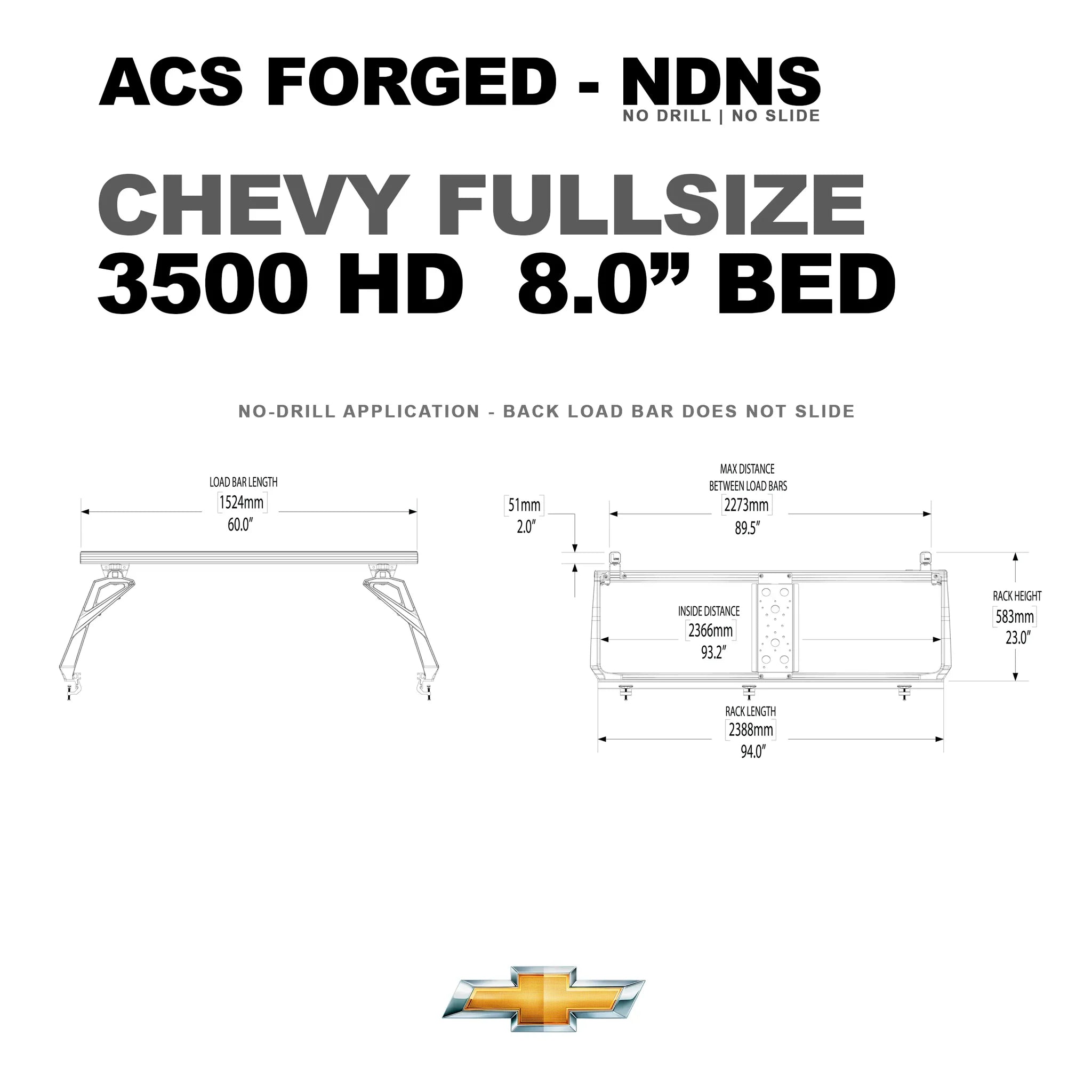 Active Cargo System - FORGED NO DRILL - Chevrolet/GM