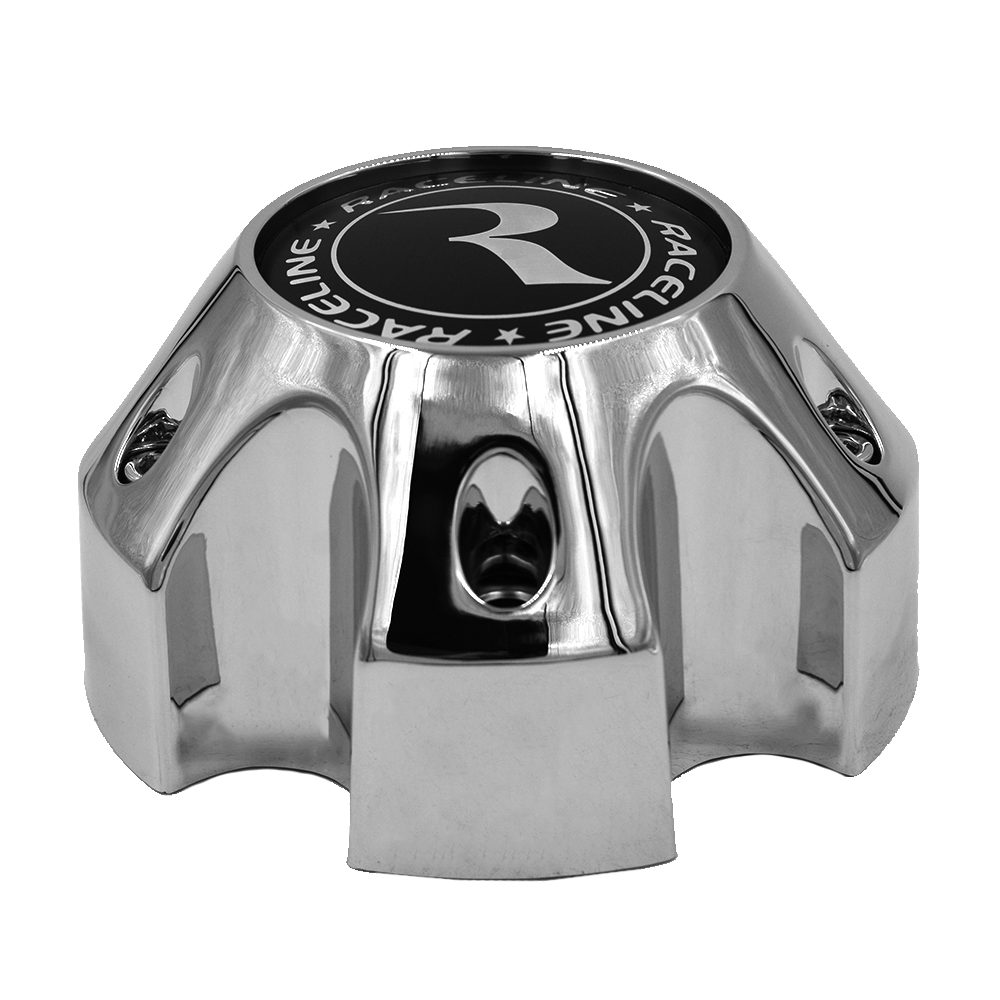 RACELINE 982 RAPTOR CAP CHROME W/BLACK LOGO 5X4.5