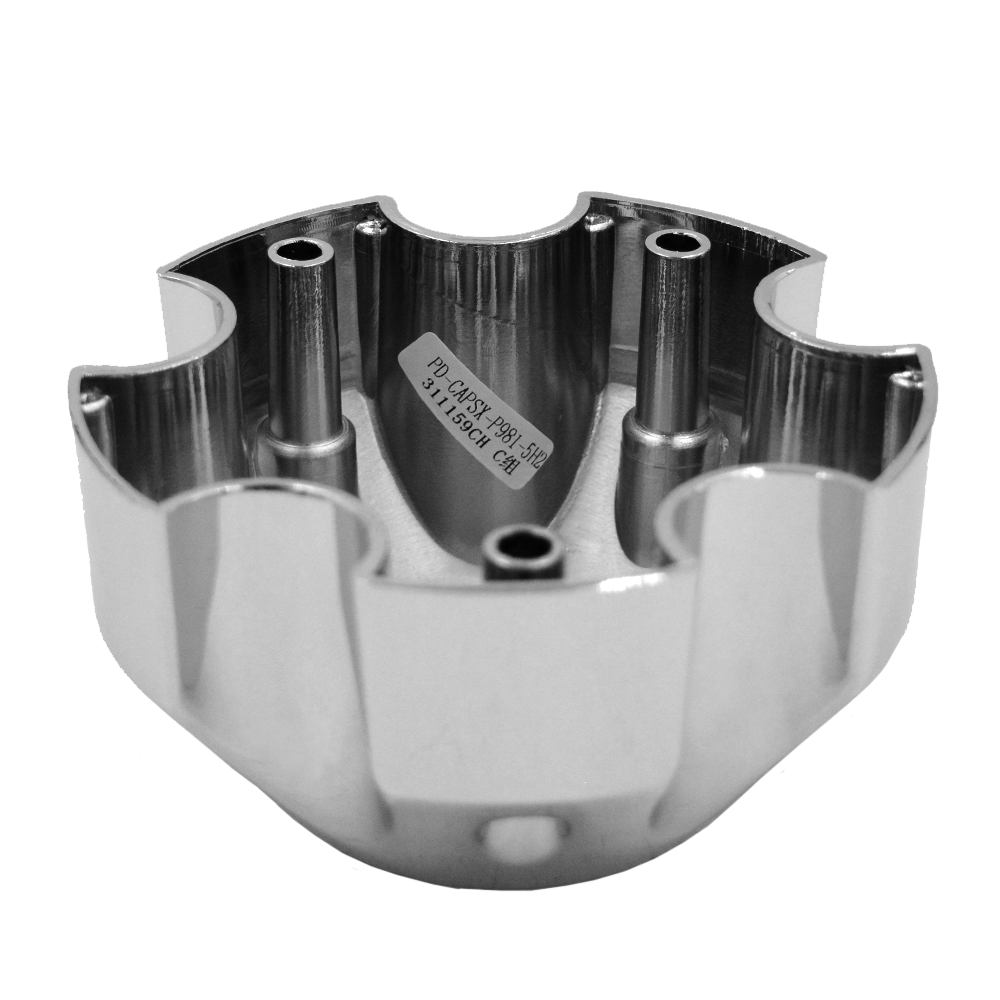 RACELINE 982 RAPTOR CAP CHROME W/BLACK LOGO 5X127