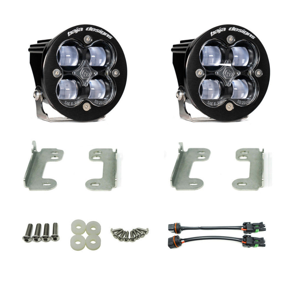 Jeep JK Squadron-R SAE Fog Pocket Light Kit (Clear) Display of Included Parts 