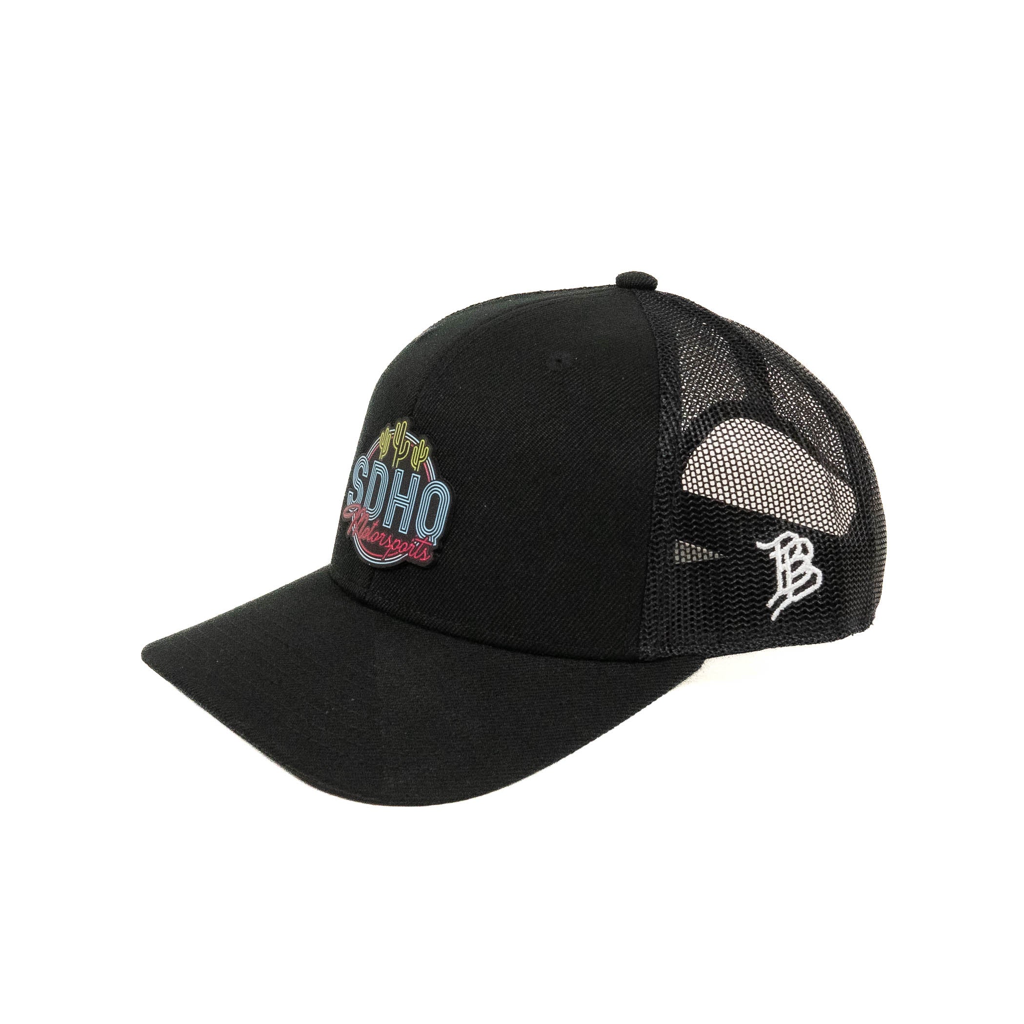 Curved Bill Trucker Hat w/ PVC SDHQ Motorsports Patch