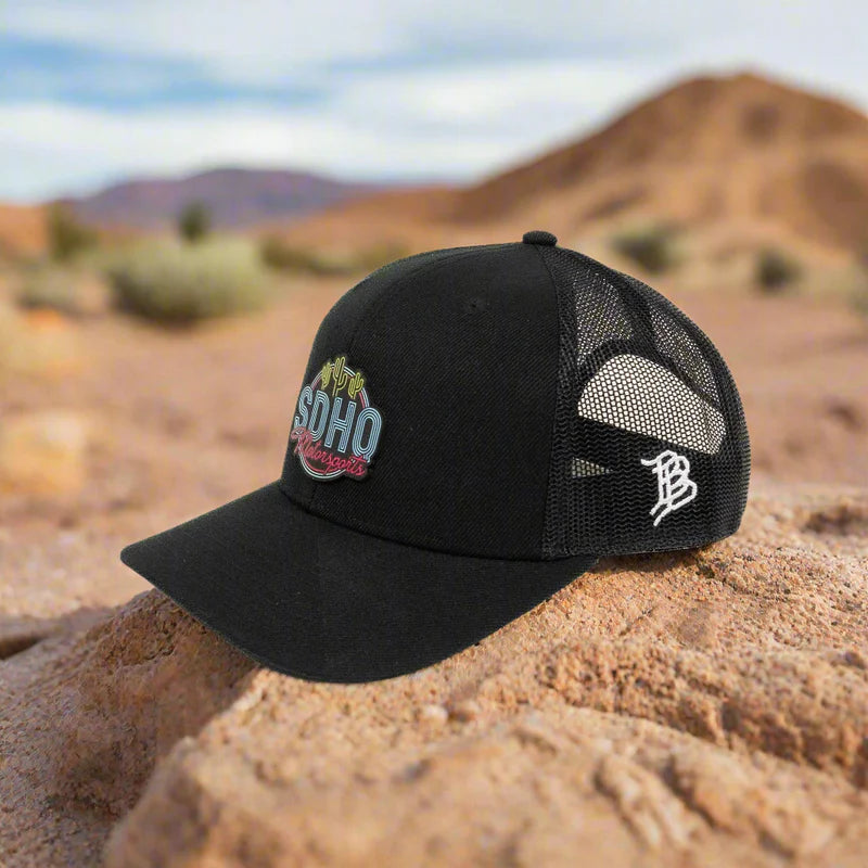 Curved Bill Trucker Hat w/ PVC SDHQ Motorsports Patch