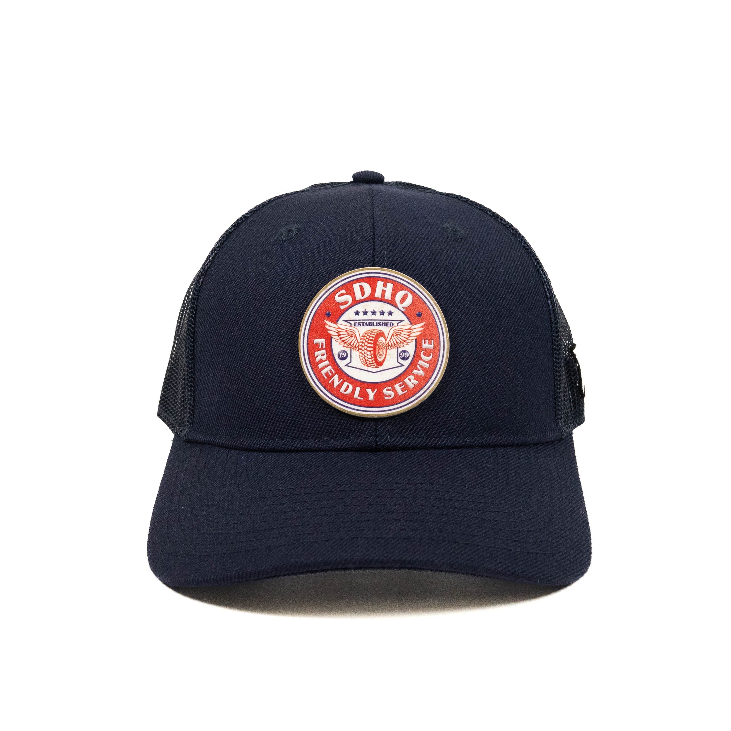 Curved Bill Trucker Hat w/ PVC Friendly Service Patch