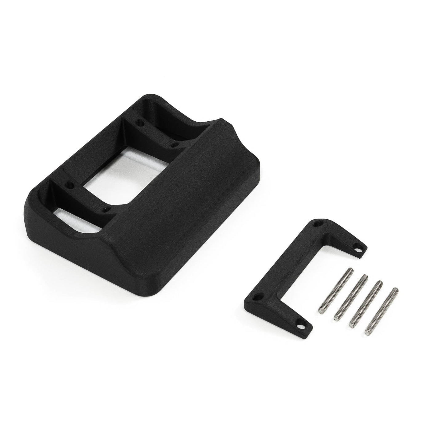 '15-20 Ford F150 SDHQ Built Switch Pros RCR-Force-12 Flow Through Center Console Keypad Mount display of included parts and hardware 