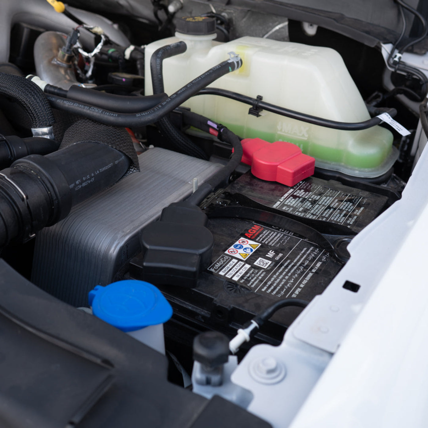 2023-2025 Ford F250/F350 Billet Dual Battery Terminal Upgrade Kit installed 