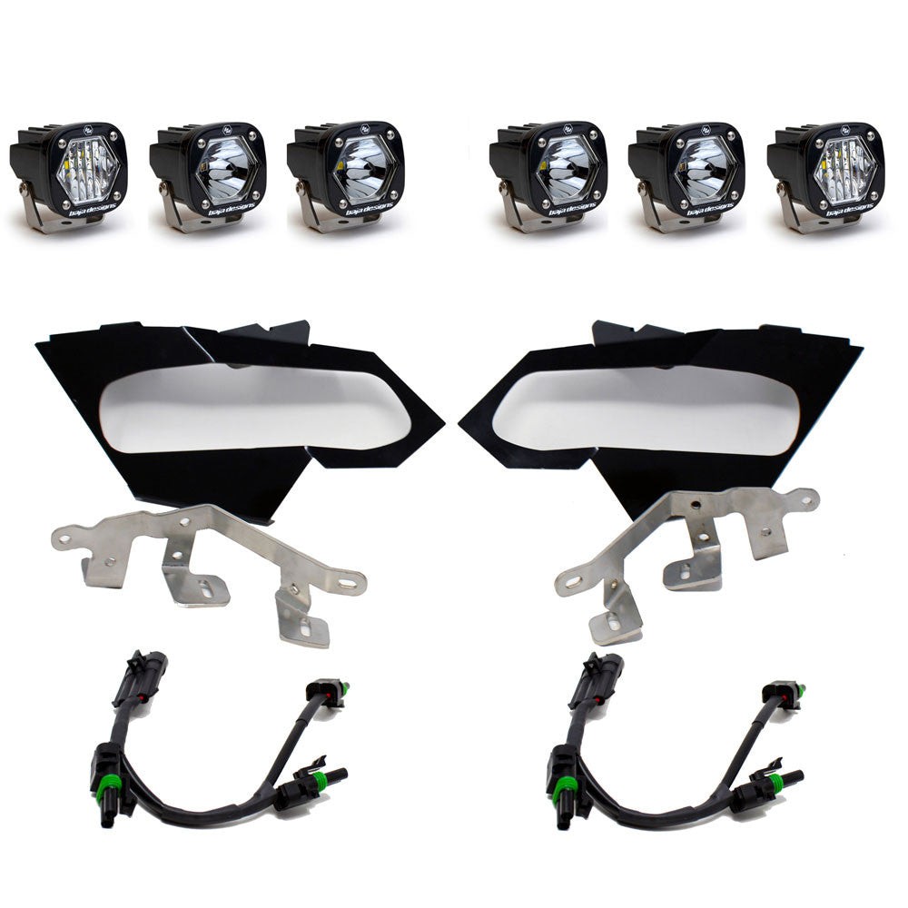 Can-Am S1 Triple LED/Laser Headlight Kit - Can-Am 2017-24 Maverick X3