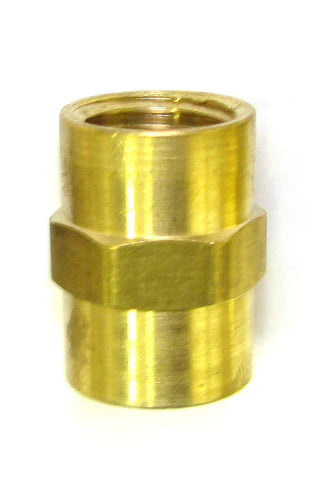 1/4" FPT x 1/4" FPT Brass Coupler