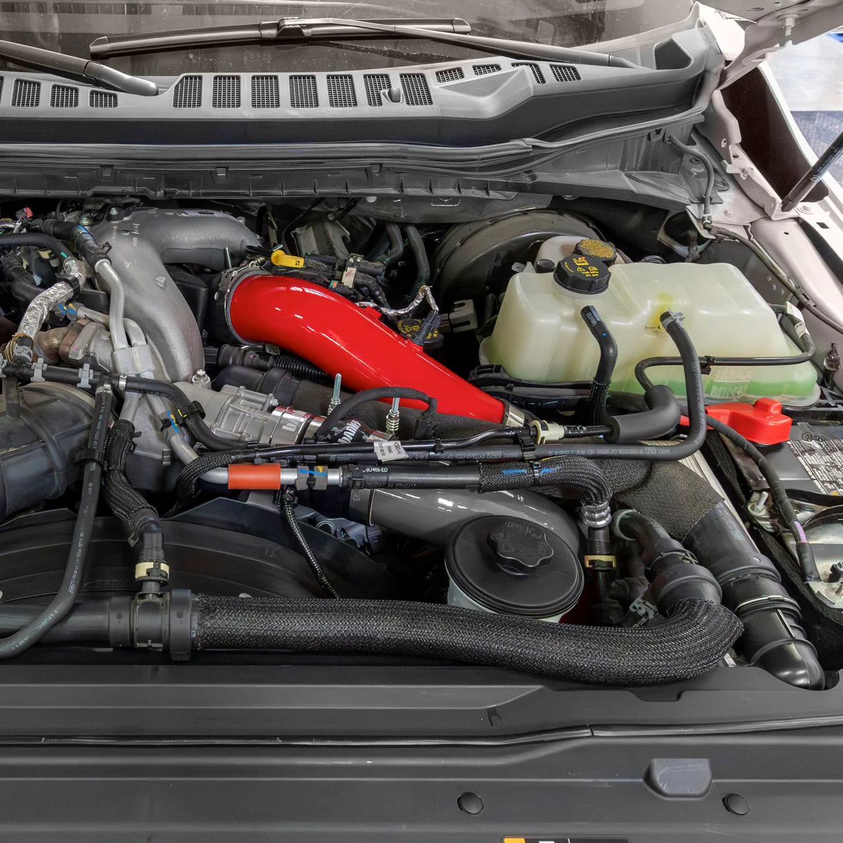 Hot Side Boost Tube (HO) 2023-2026 Ford Super Duty 6.7L High Output Front View