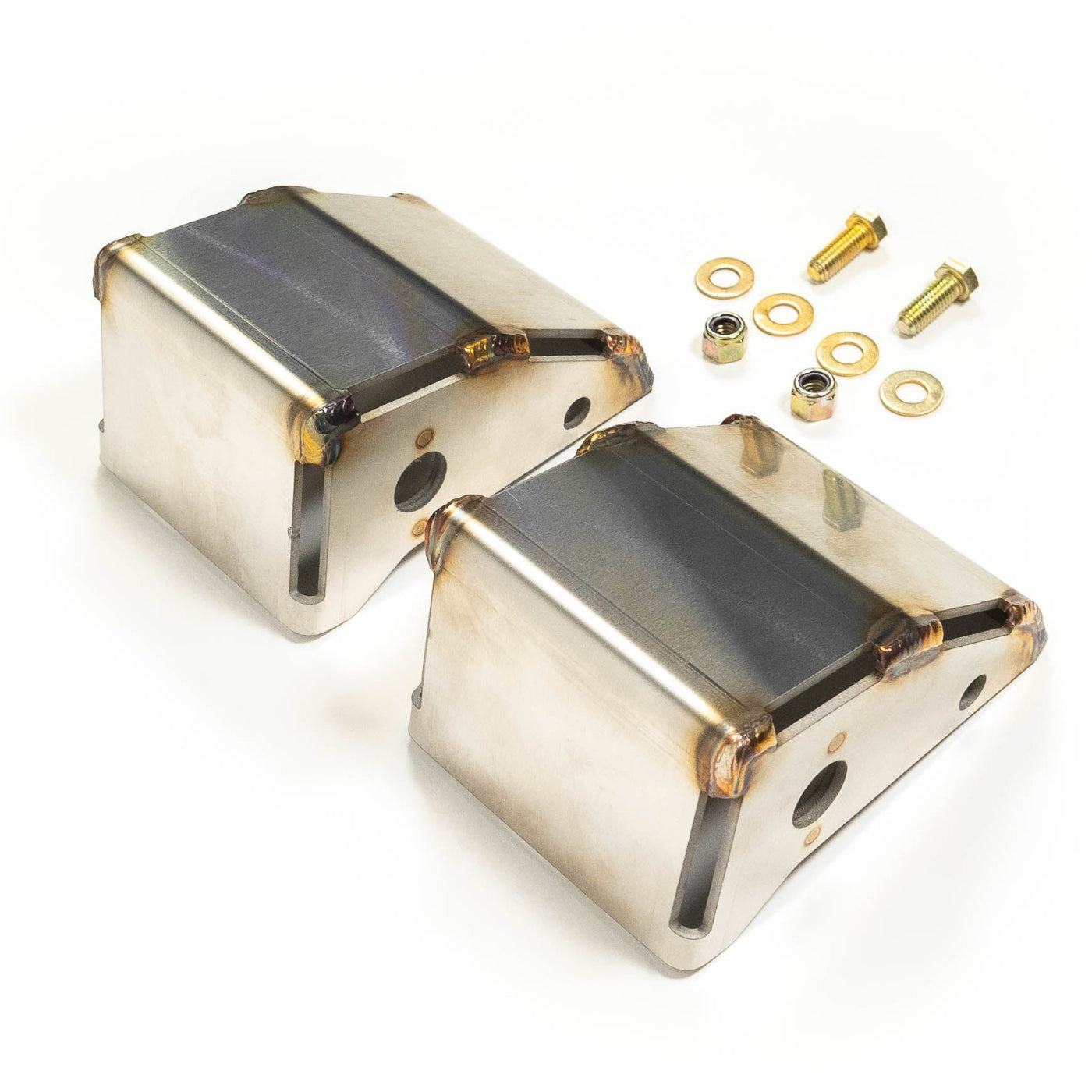 '21-25 Ford Bronco SDHQ Built Rear Shock Guards display of included parts and hardware 