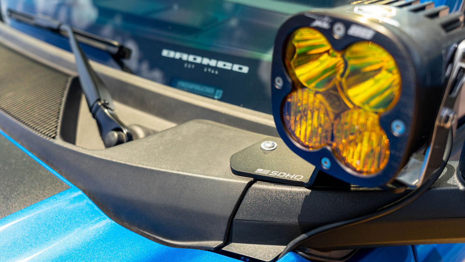square body chevy long travel kit '21-Current Ford Bronco SDHQ Built A-Pillar Light Mounts