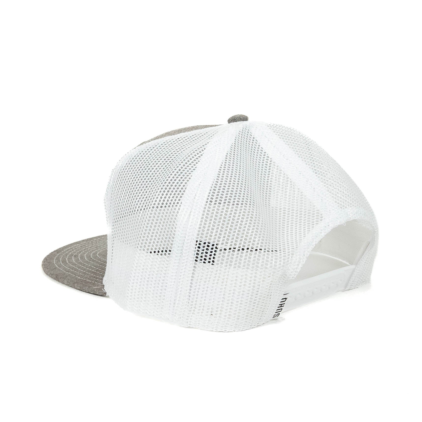 SDHQ Motorsports Chambray Gray Leather Patch Snapback Hat