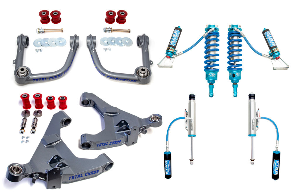 MID TRAVEL KDSS LIFT KIT W/ ADJUSTABLE COILOVER 3.0 INCH DIAMETER FRONT AND REAR SHOCKS - LEXUS GX470