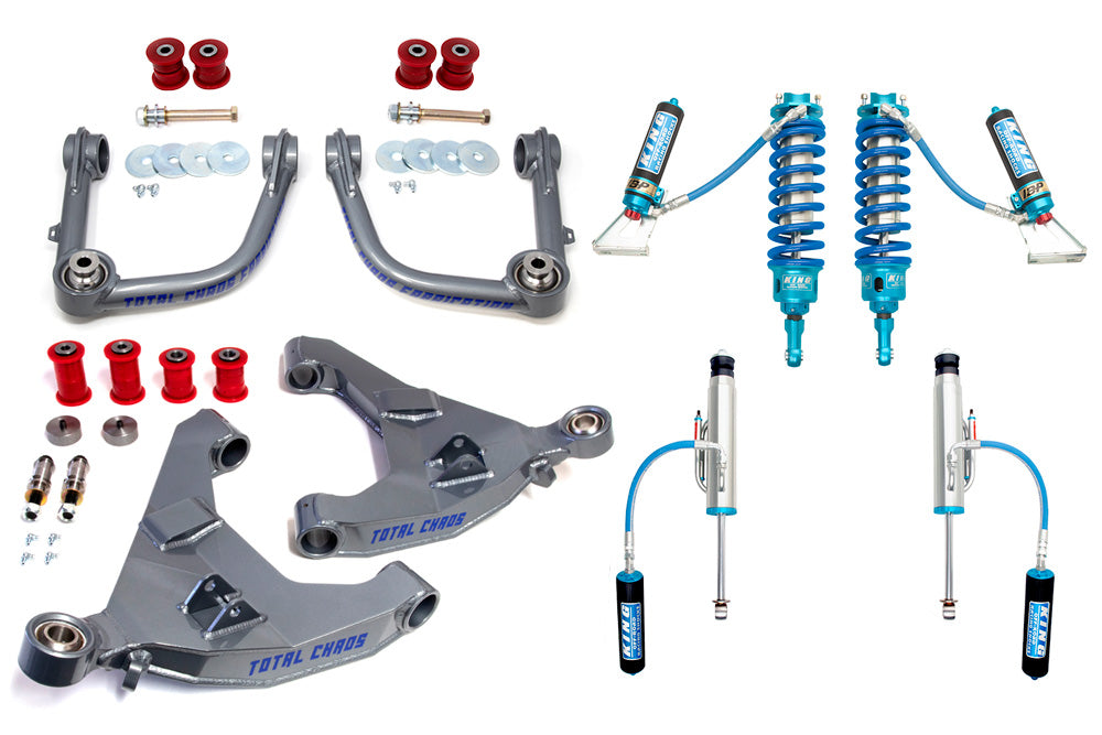 MID TRAVEL LIFT KIT W/ ADJUSTABLE COILOVER 3.0 INCH DIAMETER FRONT AND REAR SHOCKS - LEXUS GX470