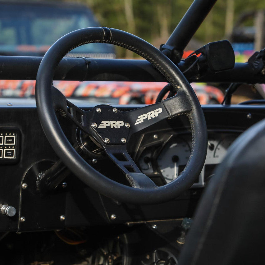 PRP Deep Dish Leather Steering Wheel Front View