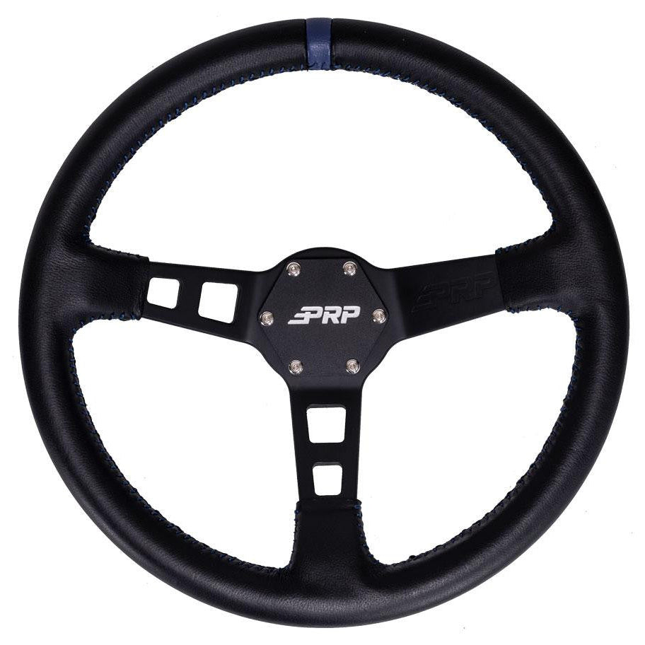 PRP Deep Dish Leather Steering Wheel Front View