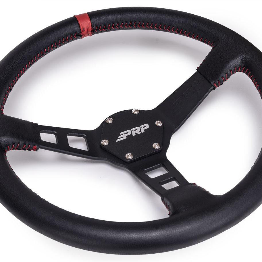 PRP Deep Dish Leather Steering Wheel Front View