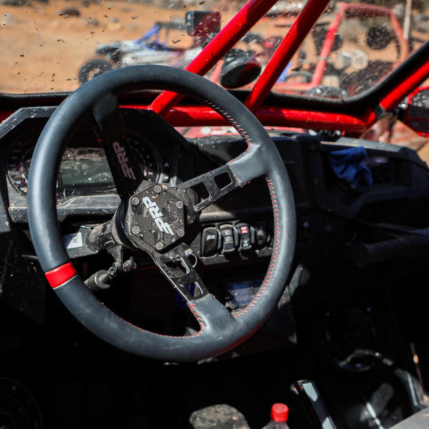 PRP Deep Dish Leather Steering Wheel Front View