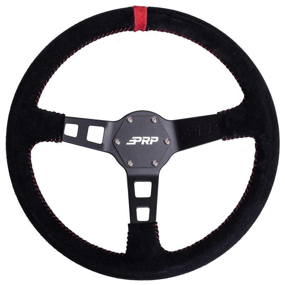 PRP Deep Dish Suede Steering Wheel Front View