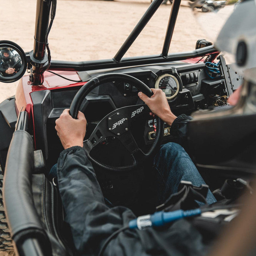 PRP Flat Leather Steering Wheel Front View