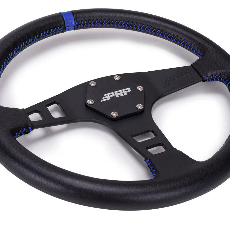 PRP Flat Leather Steering Wheel Front View