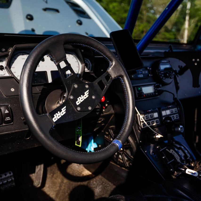 PRP Flat Leather Steering Wheel Front View