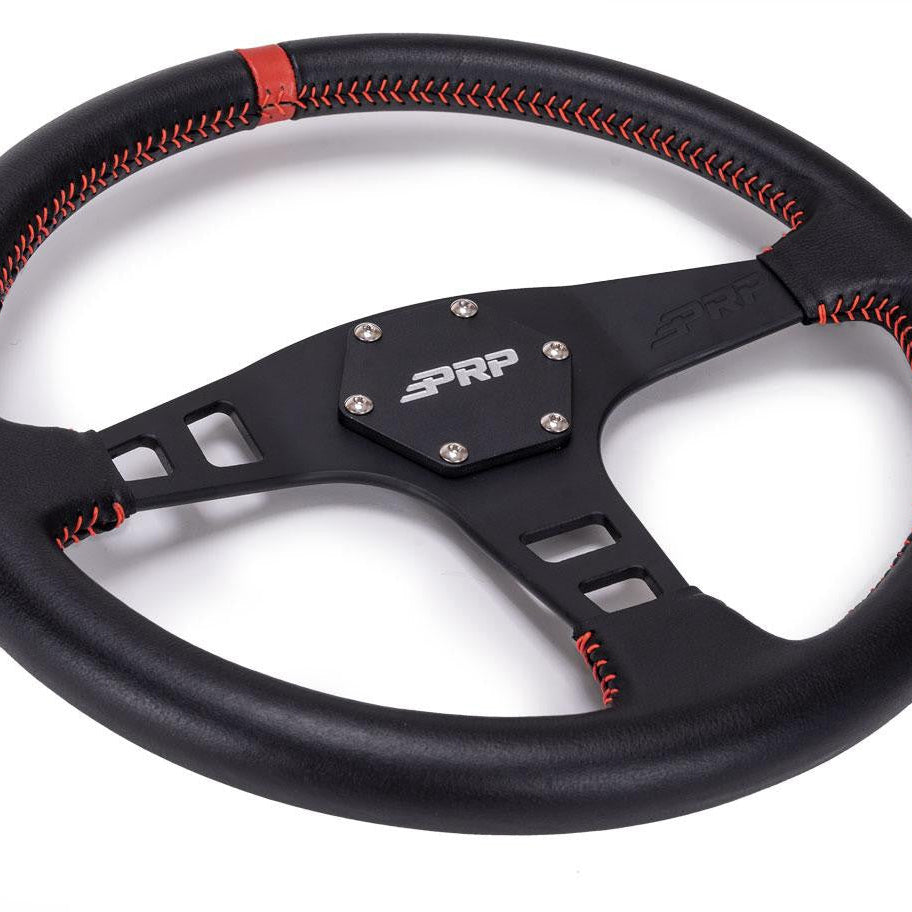 PRP Flat Leather Steering Wheel Front View
