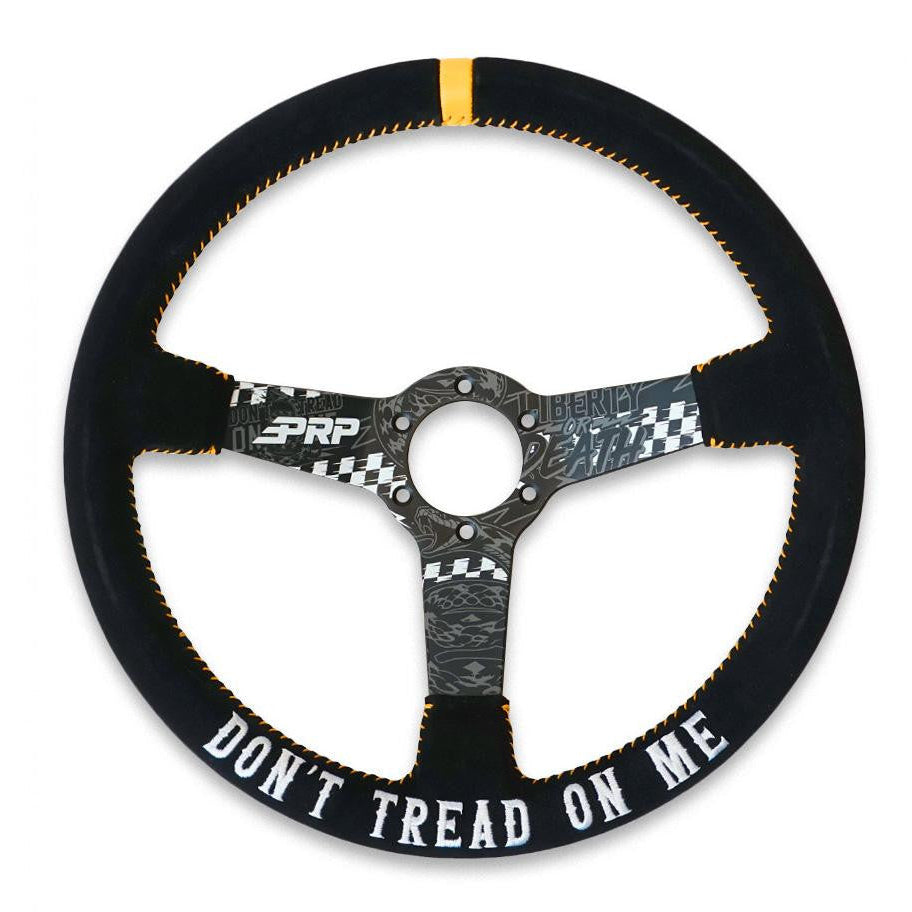 PRP Don’t Tread on Me Deep Dish Suede Steering Wheel Front View