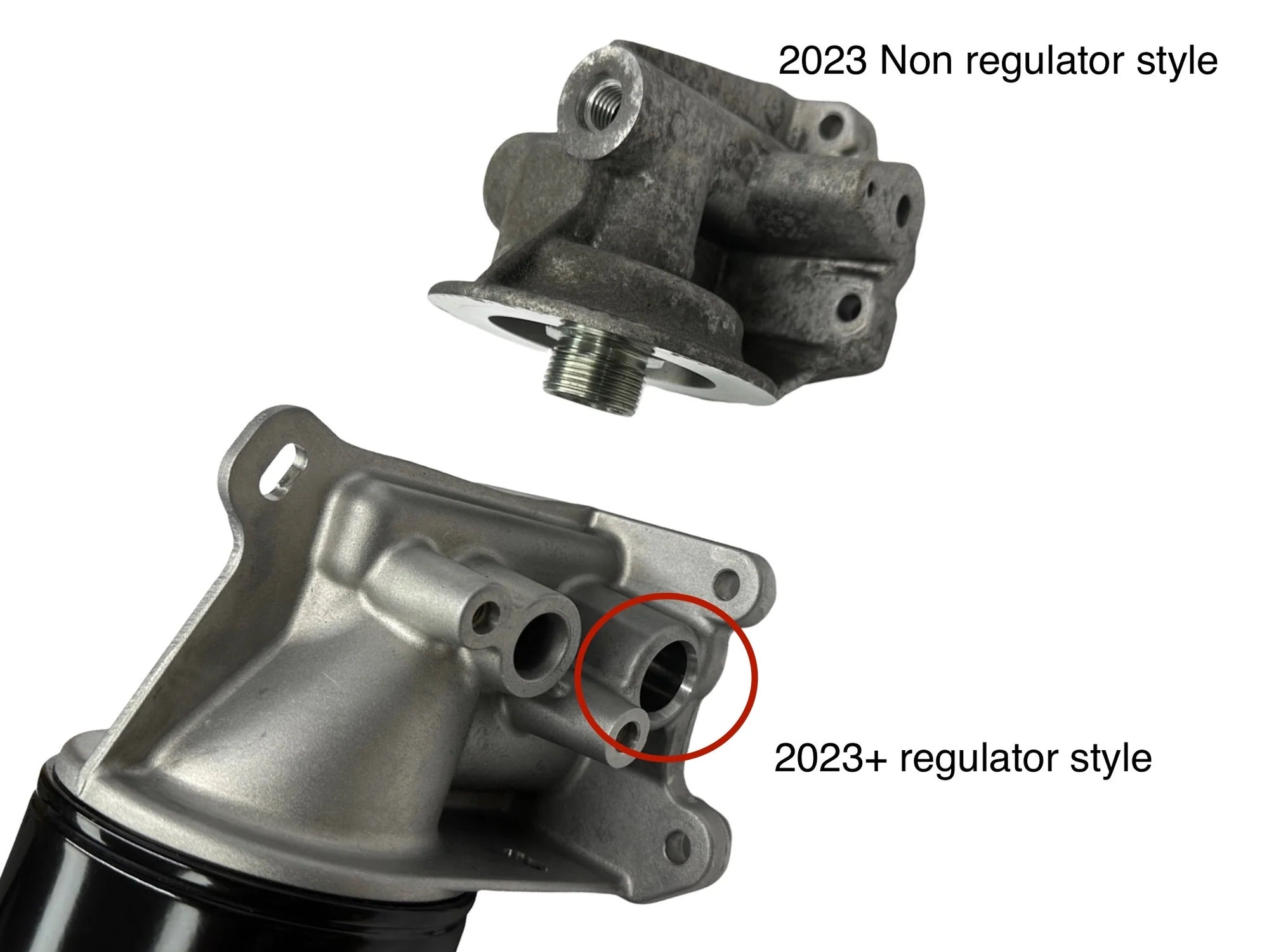 SPE Motorsport 2023+ 6.7L Powerstroke Oil Filter Housing Front View