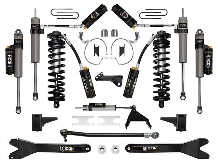 ICON 2023+ Ford F-250/F-350 Super Duty 4WD, 4-5.5" Lift, Stage 7 Coilover Conversion System w/ Radius Arms