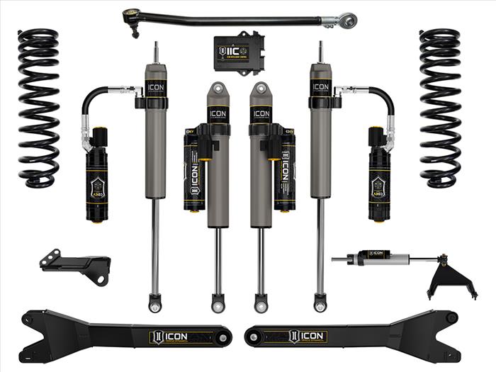 ICON 2023-2025 Ford F-250/F-350 Super Duty 4WD, Diesel, 2.5" Lift, Stage 6 Suspension System w/ Radius Arms