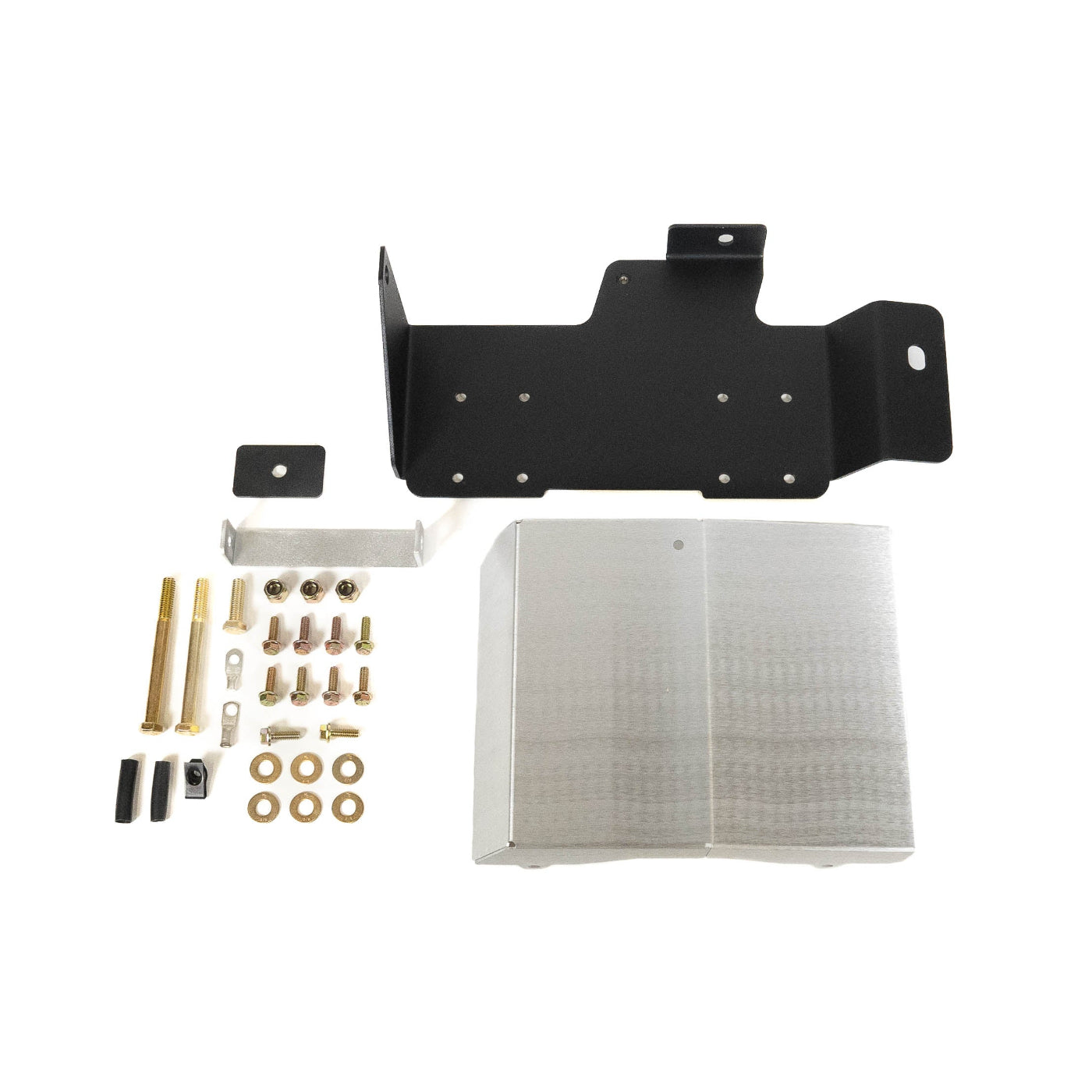 SDHQ Built 2024 LC250 ARB Twin Air Compressor Mount display of included parts and hardware 