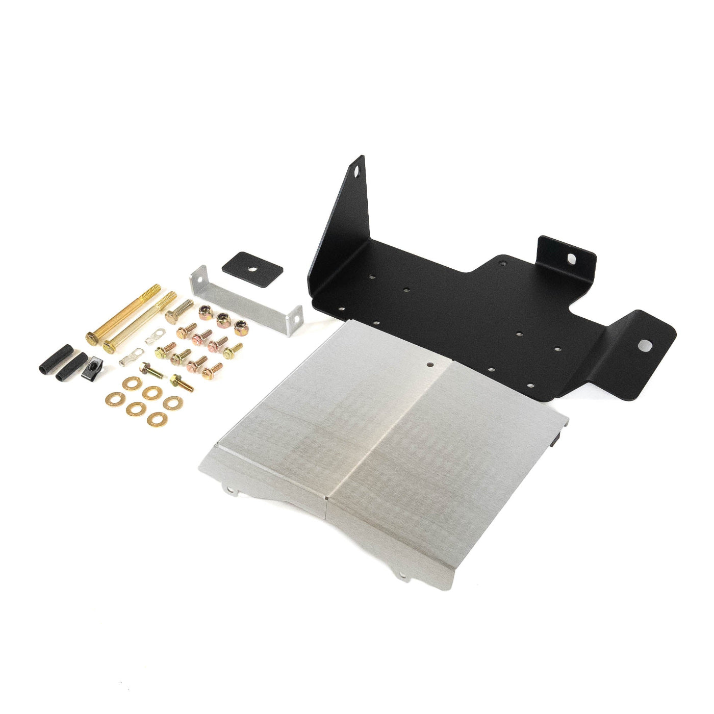 SDHQ Built 2024 LC250 ARB Twin Air Compressor Mount display of included parts and hardware 