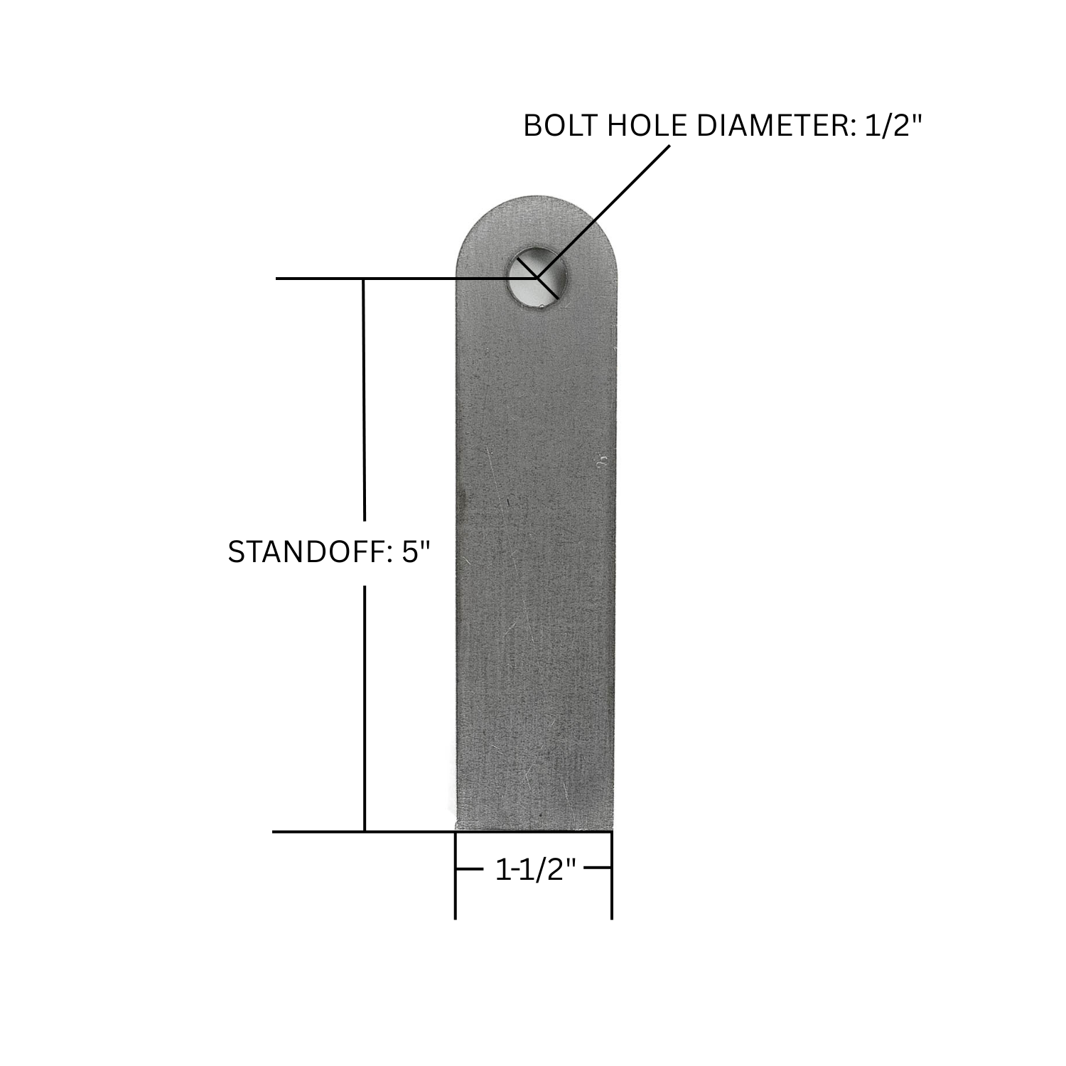 SDHQ Built Long Tab | 3/16" Thick, 1/2" Bolt Hole