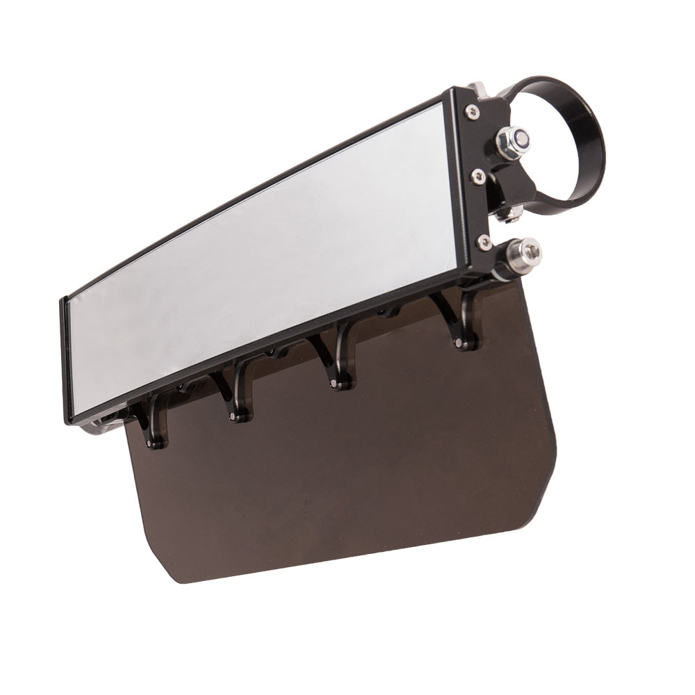12″ Wide Panoramic Rearview Mirror with Folding Sun Visor – Dark Tinted Shield