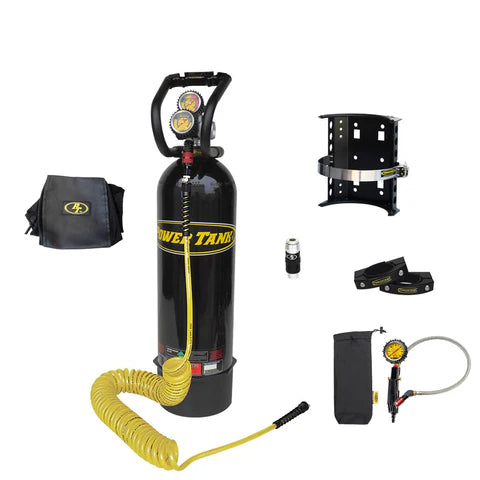 15 lb. Roll Bar Power Tank (fits all 1.5-2.5" rollbars/tubes) | Gloss Black | XP400 Regulator | Small Roll Bar Clamps (Three) - 1.5"-2.0"