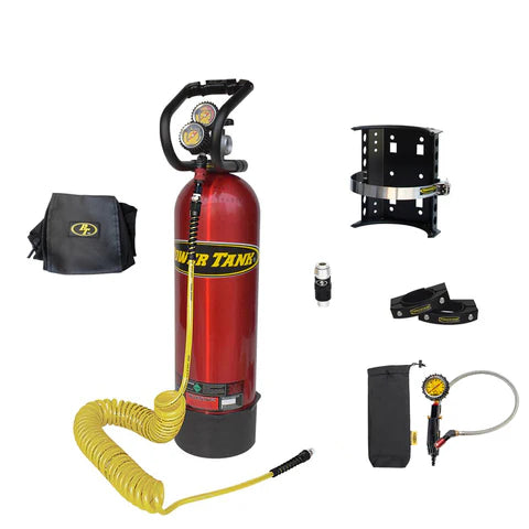 15 lb. Roll Bar Power Tank (fits all 1.5-2.5" rollbars/tubes) | Candy Red | HP250i Regulator | Large Roll Bar Clamps (Pair) - 2.25"-2.5" - For Wranglers