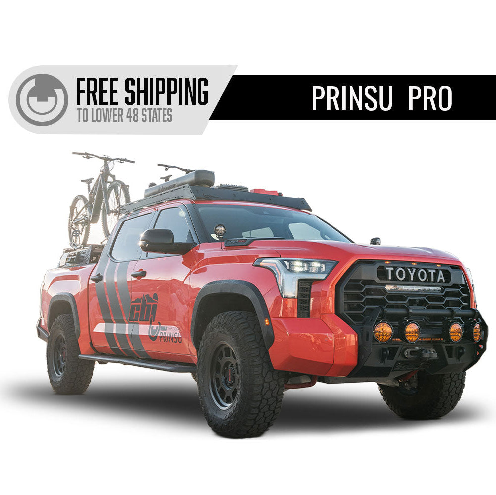 Prinsu Pro Toyota Tundra Crewmax Roof Rack 2022-2025 Front View
