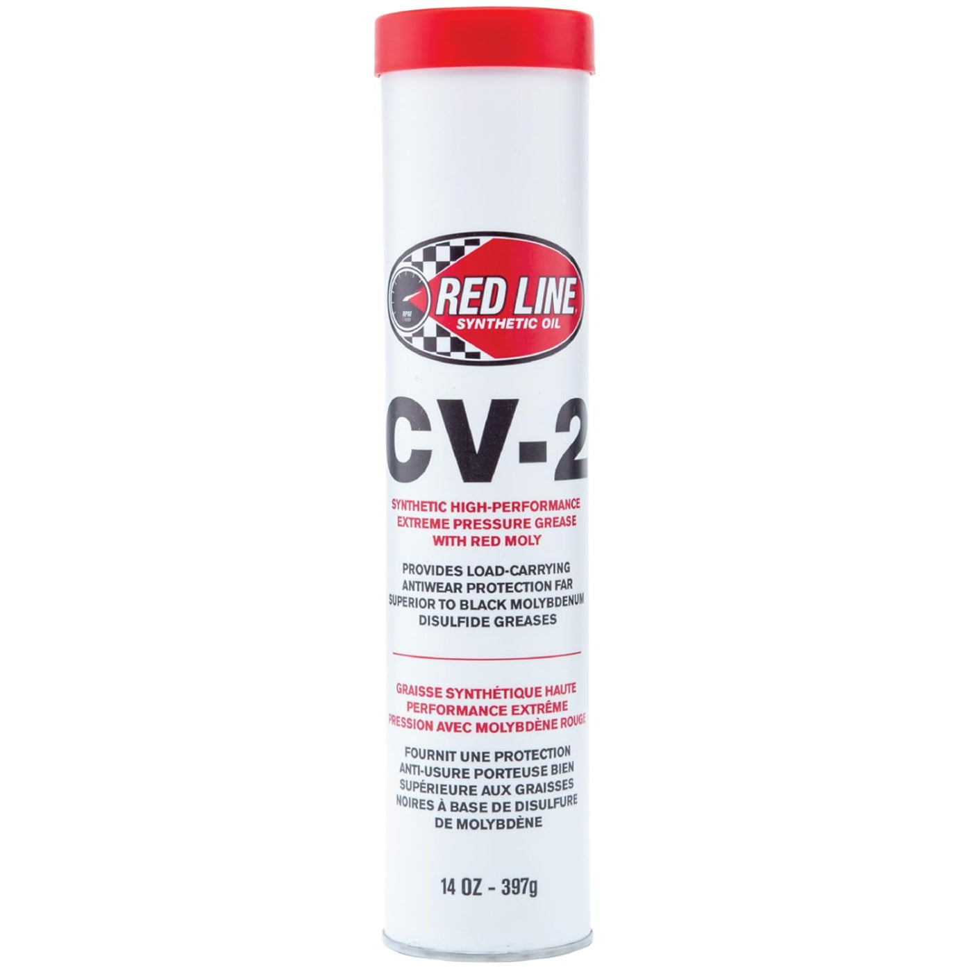 Red Line CV-2 Grease with Moly - 14oz Tube Front View