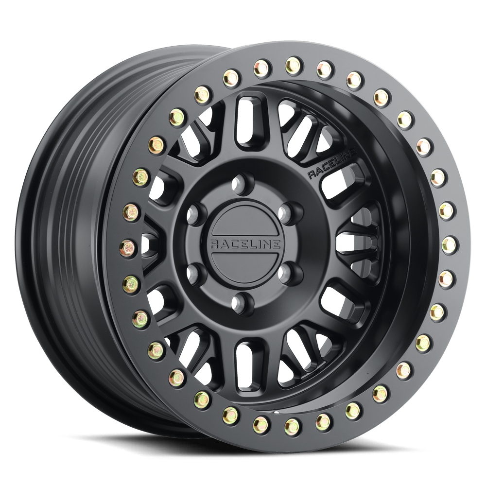 Raceline RT951B Ryno Cast Beadlock - Satin Black w/Black Beadlock Ring