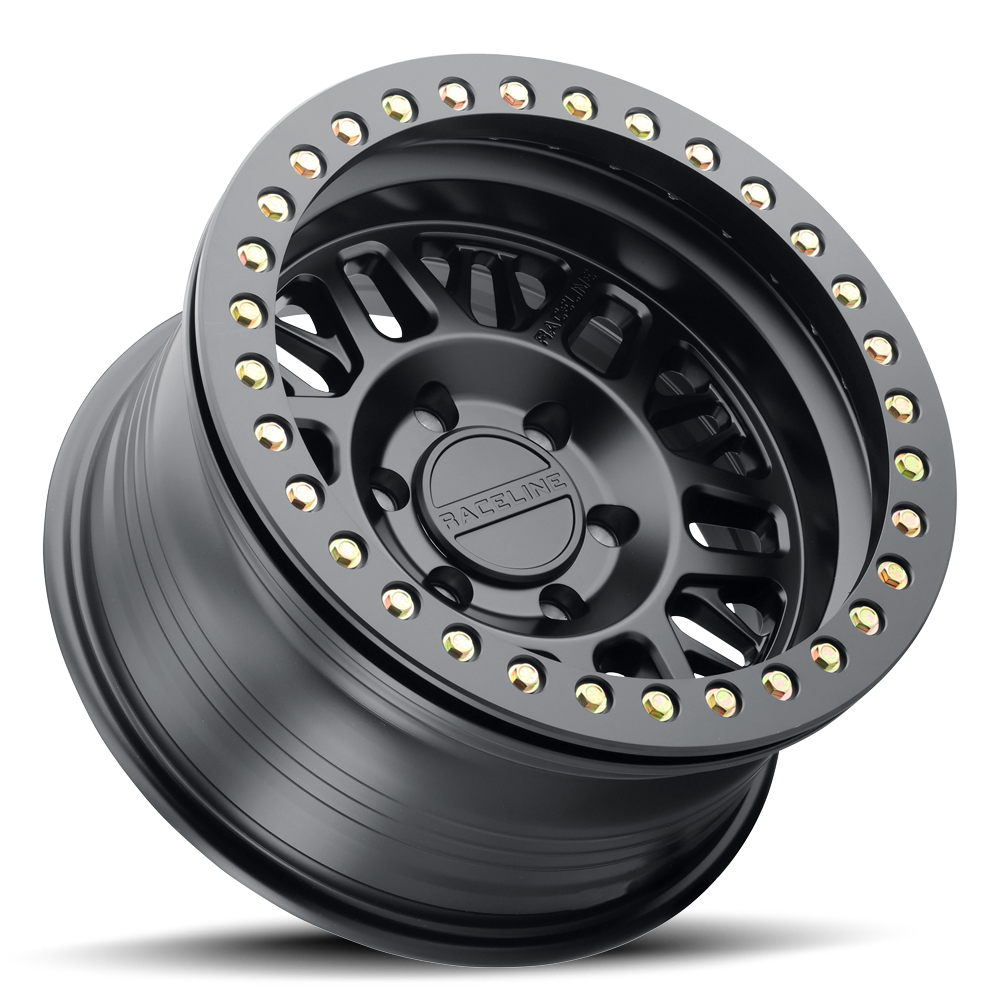 Raceline RT951B Ryno Cast Beadlock - Satin Black w/Black Beadlock Ring