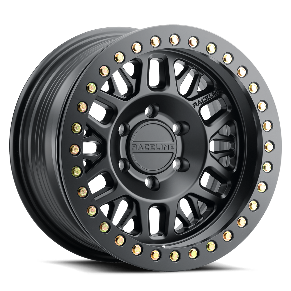 Raceline RT951B Ryno Cast Beadlock - Satin Black w/Black Beadlock Ring
